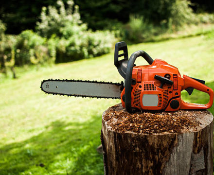 Chainsaw ready after service